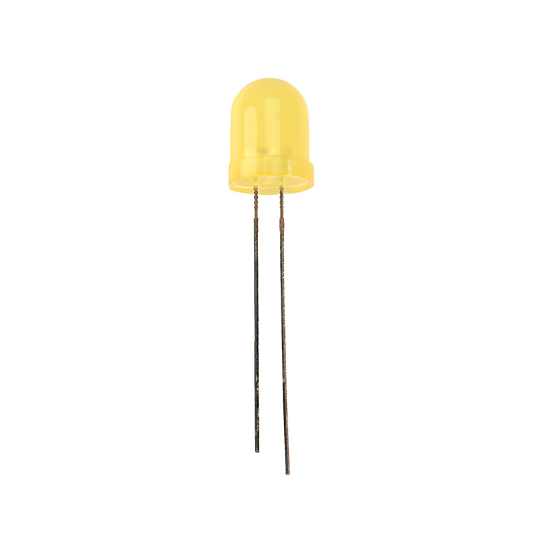 Yellow Round LED Diffused 8mm DIP (Pack of 5)