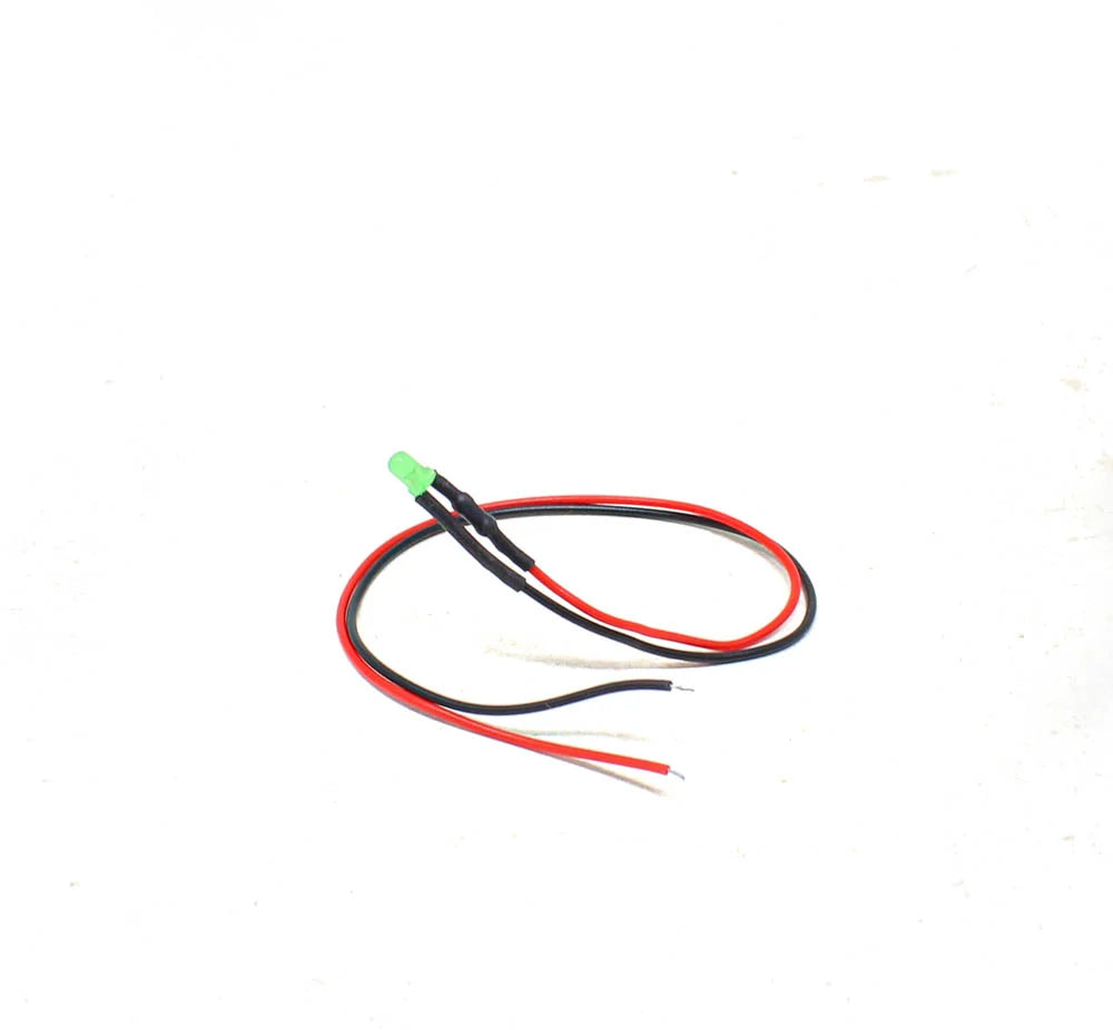 12-18V 3MM Green LED Indicator with Wire (Pack of 5)