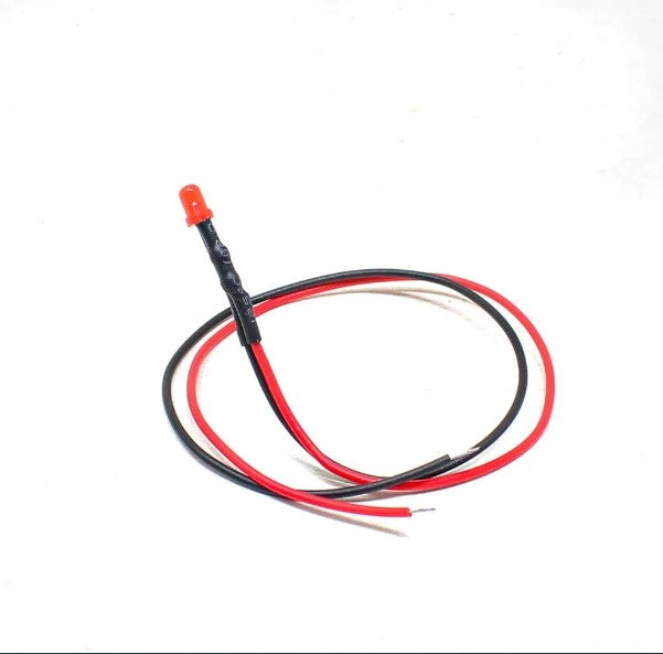 12-18V 3MM Red LED Indicator Light with 20CM Cable (Pack of 5)