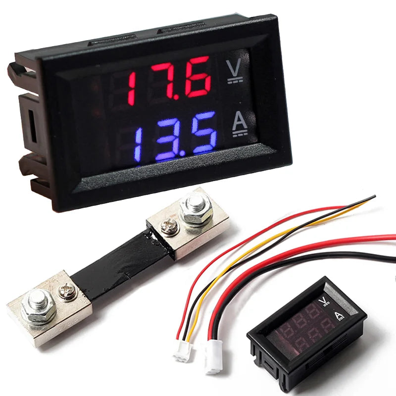 0.28 inch DC 100V 100A LED Digital Ammeter-Voltmeter With Shunt