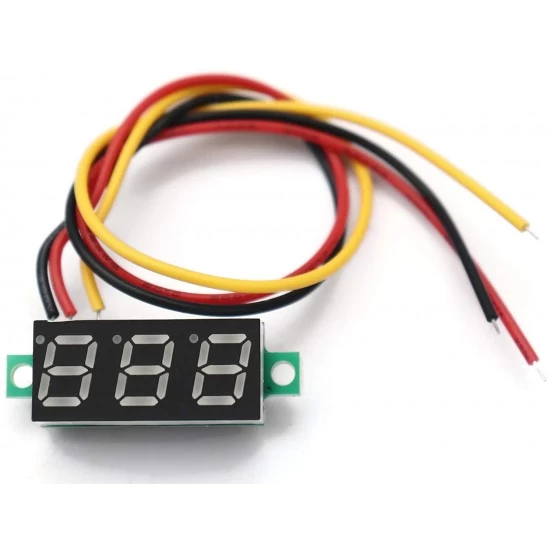 0.28inch 0-100V Three Wire DC Voltmeter Red