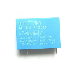 12V 5A DC MI-SH-212DM 5-Pin DPST PCB Mount Power Relay