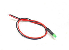 3V 8MM Green Diffused LED Indicator Light with Cable (Pack of 5)