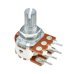 10K Ohm Rotatory Potentiometer Dual Gang 6 Pin  6mm Metal Round Shaft (Pack Of 2)