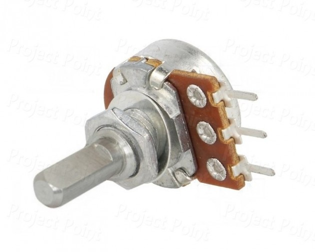 100K Ohm Rotatory Potentiometer Tone Control 3Pin 4mm  Metal D-Type Shaft (Pack Of 2)