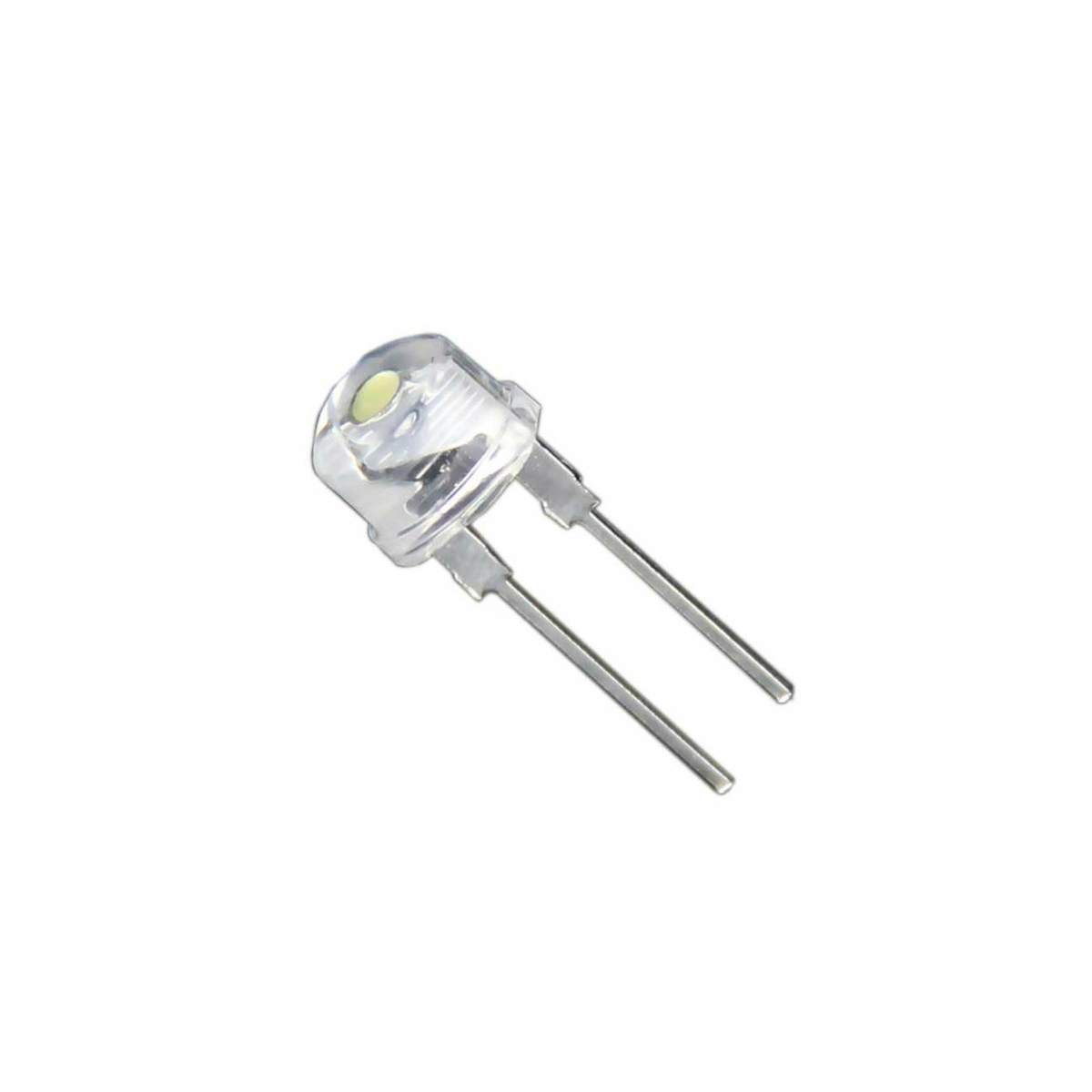 8MM White Led Transparent/Clear Half Round (Pack of 5)