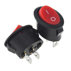 10A 250V AC SPST ON-OFF Red Oval Rocker Switch – 2pcs.